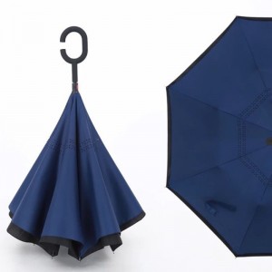 Ombrello per produttori di stampe personalizzate con ombrello rovesciato a funzione manuale aperto