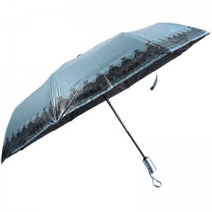 Ombrello da sole con rivestimento nero con design fotografico 3 ombrello pieghevole