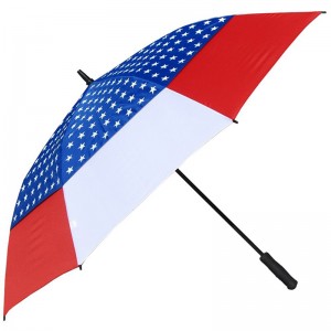 Nuovo articolo promozionale da 30 pollici, grande tessuto doppio ombrello da golf con stampa bandiera