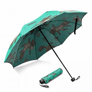 Cina produttore leggero manico in plastica auto aperto personalizzato fumetto stampato 3 ombrello pieghevole